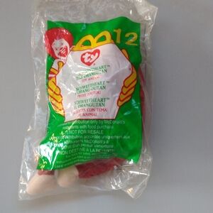 Ty Plush Orangutan in Red and White